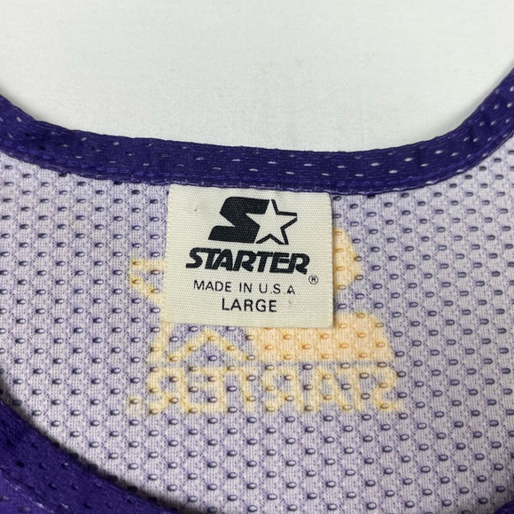 Vtg Starter Los Angeles Lakers Mens Practice Jersey Sz Large 80s 90s Purple B4 - Picture 3 of 9